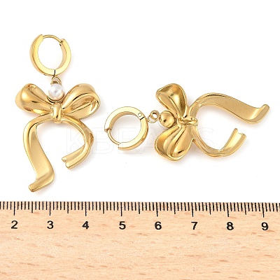 304 Stainless Steel Bowknot Hoop Earrrings EJEW-U065-04G-1