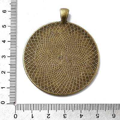 Tibetan Style Alloy Pendant Cabochon Settings TIBEP-R351-02AB-FF-1