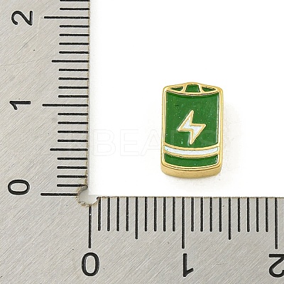 Rack Plating Brass Enamel Beads KK-U029-22G-06-1