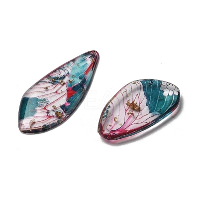 4Pcs Transparent Epoxy Resin Butterfly Wings Pendants RESI-C057-02B-1