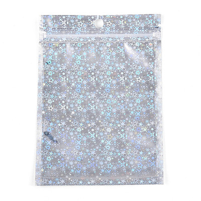 Glitter Holographic Star Plastic Packaging Yin-yang Resealable Bags OPP-N002-02C-1