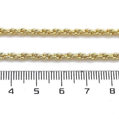 3mm Brass Rope Chain Necklaces for Men Women NJEW-G160-10G-1