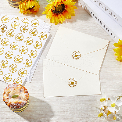 Honeycomb Gold Foil Self-adhesive Stickers DIY-WH20001-13A-1