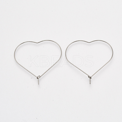 Tarnish Resistant 304 Stainless Steel Hoop Earring Findings STAS-T045-49B-1