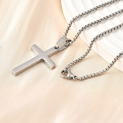 304 Stainless Steel Pendant Necklaces NJEW-P329-03B-P-1