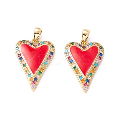 Brass Micro Pave Colorful Cubic Zirconia Pendants ZIRC-Z019-45-NR-1