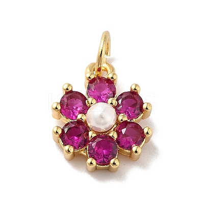 Rack Plating Brass Micro Pave Cubic Zirconia Charms KK-A160-22E-G-1