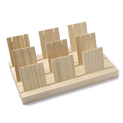 3-Slot Wooden Earring Display Card Stands EDIS-R027-01A-03-1