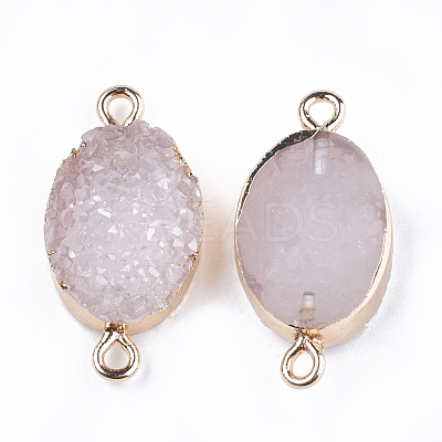 Electroplate Druzy Resin Links connectors RESI-S366-08F-1