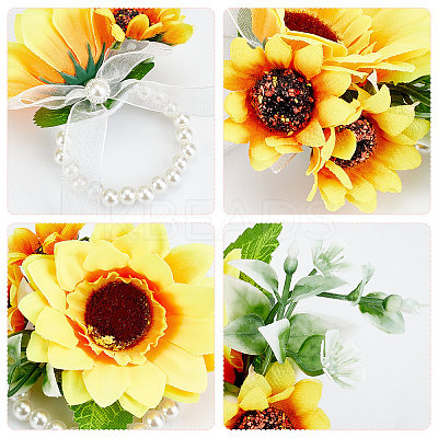 Silk Cloth Imitation Flower Wrist AJEW-CP0001-38-1