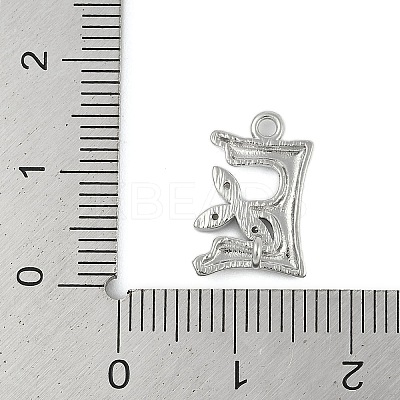 Brass Crystal Rhinestone Letter Links Connector Charms KK-S395-06P-E-1