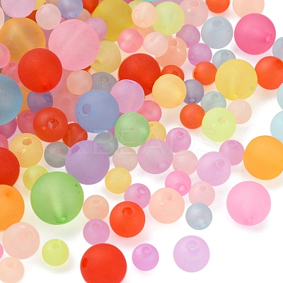 80G 4 Styles Transparent Acrylic Ball Beads FACR-FS0001-02-1