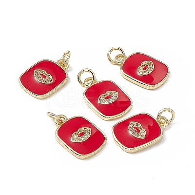 Brass Micro Pave Cubic Zirconia Charms KK-E068-VB436-2-1
