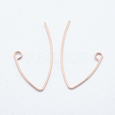 Brass Earring Hooks KK-K197-60RG-1