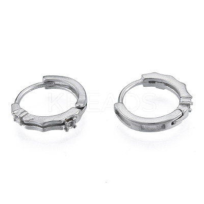 Tarnish Resistant 304 Stainless Steel Hoop Earrings Findings STAS-N092-189-1