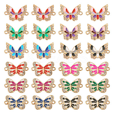 48Pcs 12 Styles Alloy Enamel Connector Charms ENAM-TA0001-59-1