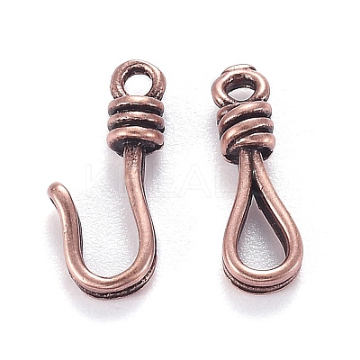 Brass Hook and Eye Clasps KK-F120-016R-1