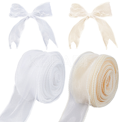 2 Rolls 2 Colors Polyester Chiffon Ribbon DIY-CP0010-72-1