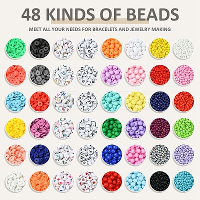 DIY Glass & Acrylic & Polymer Clay Beads Bracelets Making Kits DIY-FS0007-93-1