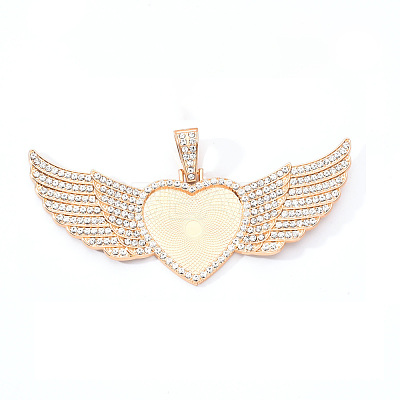 Alloy Pendant Cabochon Settings X-PALLOY-S107-001KC-RS-1