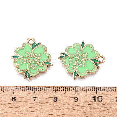 Saint Patrick's Day Alloy Enamel Pendants ENAM-T024-38A-G-1