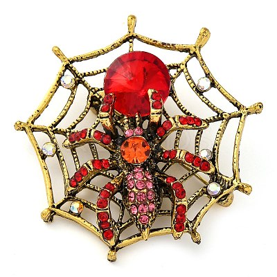 Animal Zinc Alloy Rhinestone Brooches JEWB-R052-01AG-03-1