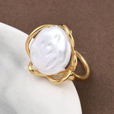 304 Stainless Steel with Acrylic Finger Rings RJEW-Z118-10G-1