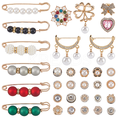 Alloy Safety Pin Brooch AJEW-SP0002-10-1