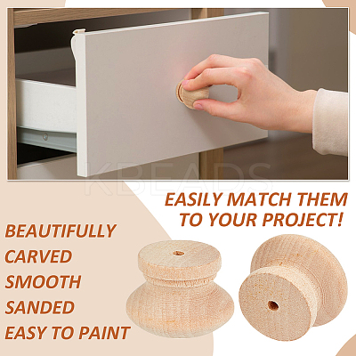 Wood Drawer Knobs WOOD-WH0062-08-1