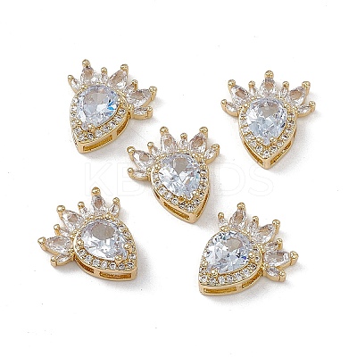 Brass Micro Pave Cubic Zirconia Multi-Strand Links KK-E068-VA067-1-1