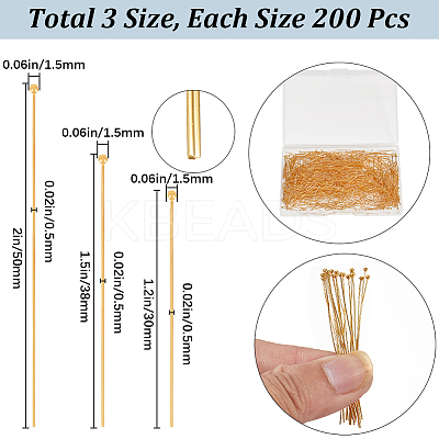 600Pcs 3 Styles Jewelry Findings KK-SP0001-77G-1
