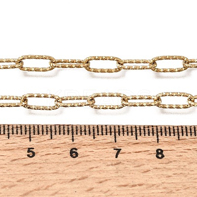 4MM 304 Stainless Steel Textured Paperclip Chain Necklaces for Man and Women SA-CBAB767-09G-1