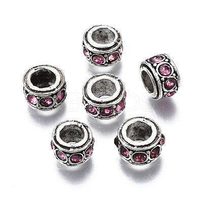 Alloy Rhinestone European Beads MPDL-Q212-001H-RS-1