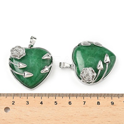 Natural & Synthetic Mixed Stone Heart Pendants G-S391-01-1