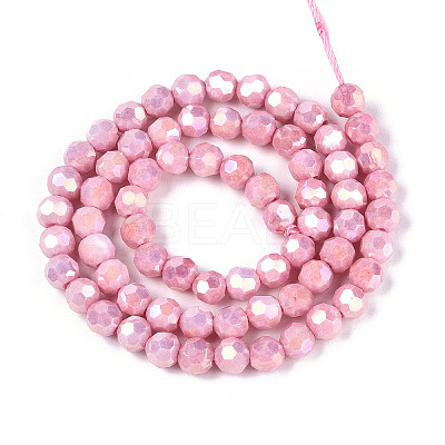 Anti-Tarnish Electroplate Glass Beads Strands X-EGLA-T021-6mm-15-04-1