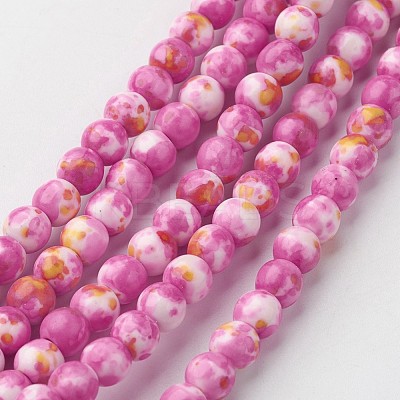 Natural Ocean White Jade Bead Strands G-G916-6mm-03-1
