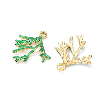 304 Stainless Steel Enamel Pendants STAS-Q119-12G-03-1