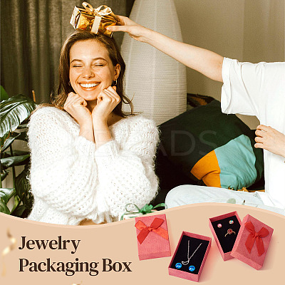 Rectangle Paper Jewelry Set Storage Gift Boxes with Bowknot CON-TAC0014-12D-1