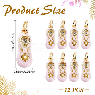 12Pcs Real 18K Gold Plated Brass Pendants KK-ME0003-21-1