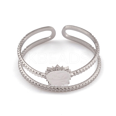 Non-Tarnish 304 Stainless Steel Cuff Rings RJEW-G285-66P-1