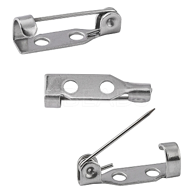 Tarnish Resistant 304 Stainless Steel Brooch Pin Back Bar Findings STAS-J011-09B-1