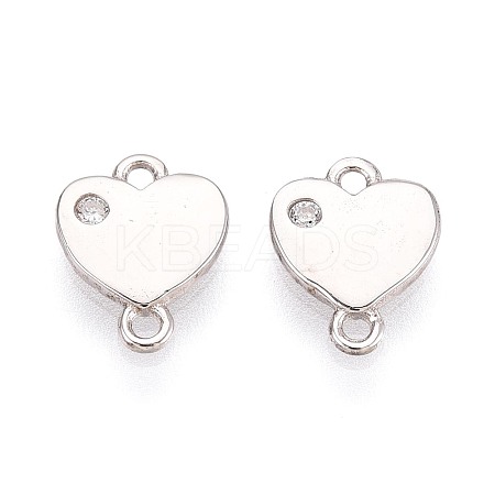 925 Sterling Silver Micro Pave Clear Cubic Zirconia Connector Charms STER-N016-63P-1