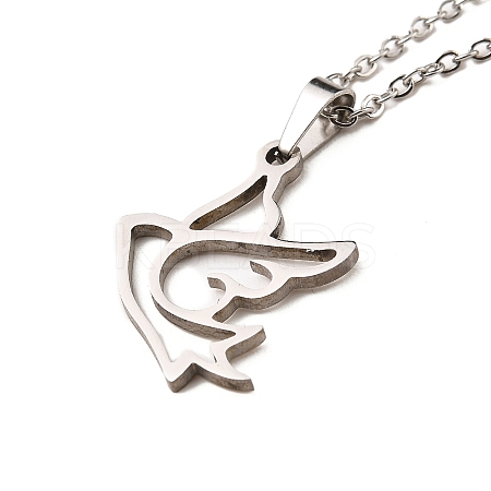 Non-Tarnish Stainless Steel Pendants Necklaces NJEW-K267-01C-P-1