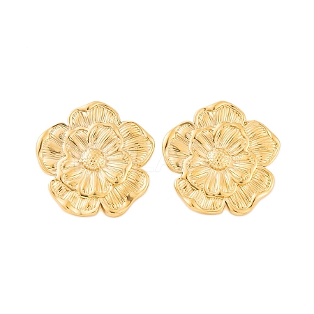 Ion Plating(IP) 304 Stainless Steel Stud Earrings for Women EJEW-P279-49G-1