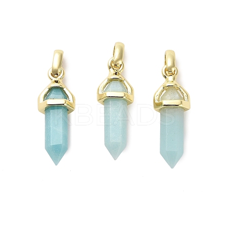 Natural Flower Amazonite Double Terminal Pointed Pendant G-H097-01G-01-1