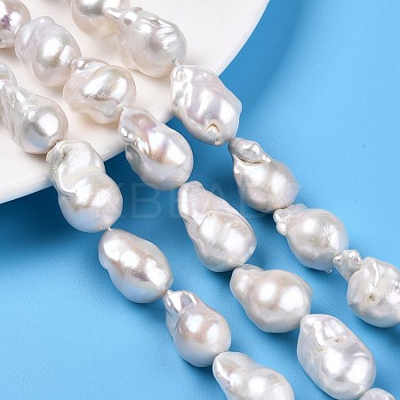 Natural Baroque Pearl Keshi Pearl Beads Strands PEAR-S019-02C-02-1