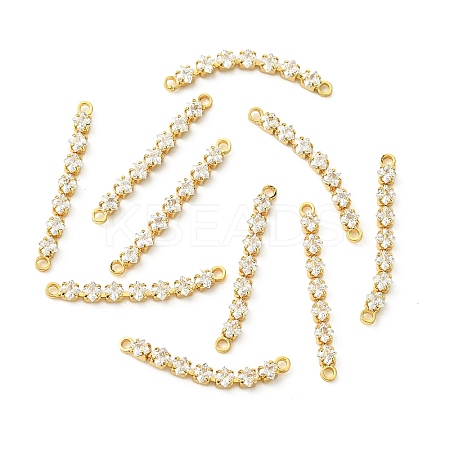 SHEGRACE Brass Pave Clear Cubic Zirconia Connector Charms XGRQ3P195-639G-1