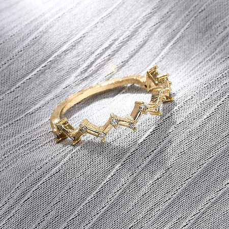 Brass Micro Pave Cubic Zirconia Finger Rings RJEW-C141-05G-1