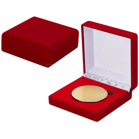 Square EVA Covered with Velveteen Commemorative Coin Storage Cases with Sponge Inside CON-WH0201-005C-1