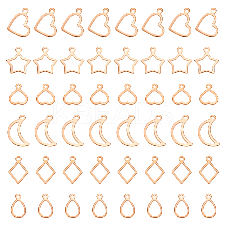 120Pcs 6 Style 304 Stainless Steel Charms STAS-PH0005-38-1